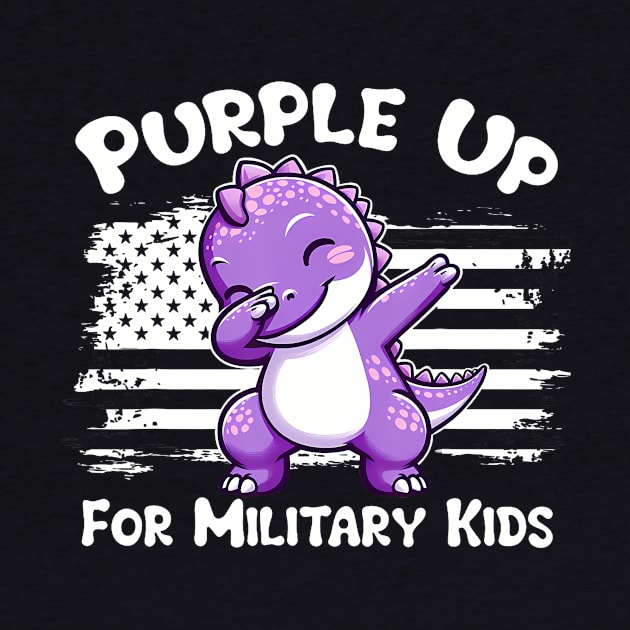 Dabbing Dinosaur Purple Up For Military Kids Military Child by Stewart Cowboy Prints